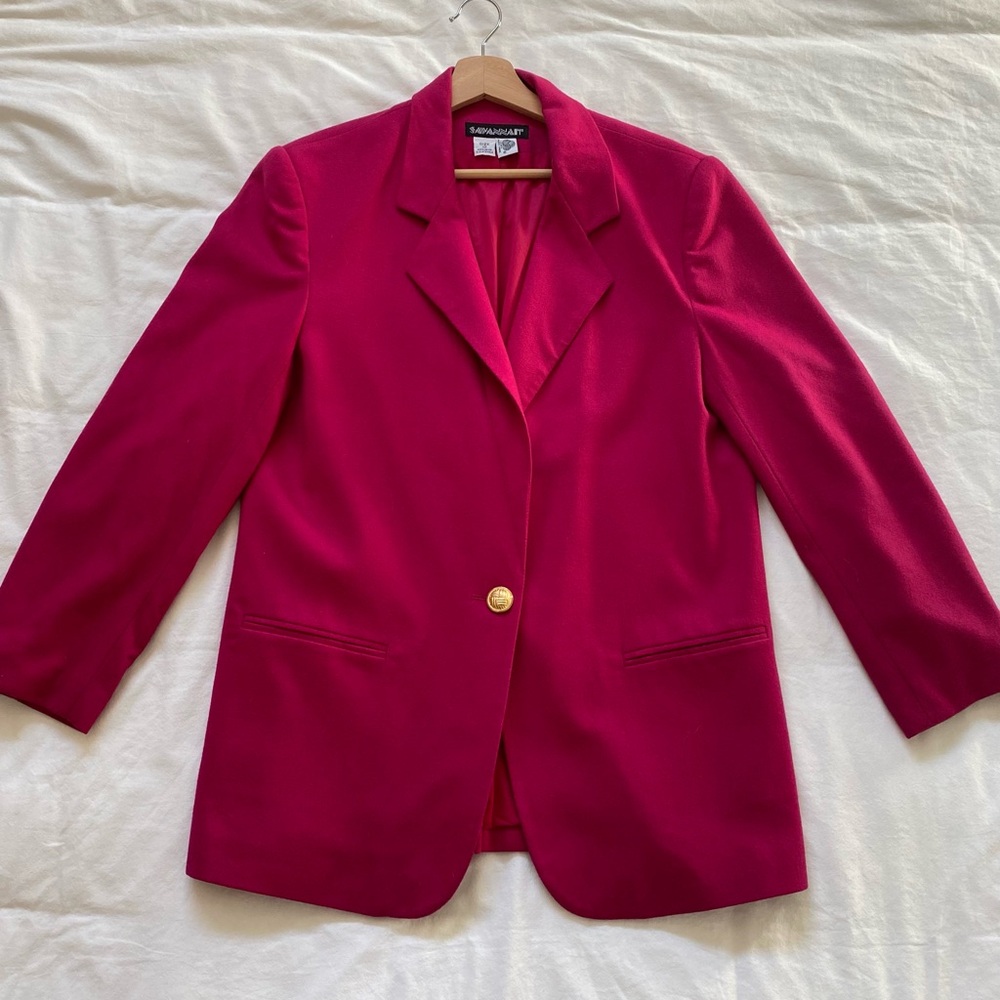 Savannah Hot Pink Wool Blazer